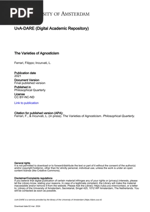 The Varieties of Agnosticism