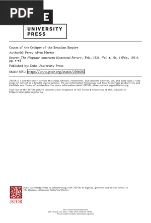 Causes of the Collapse of the Brazilian Empire
