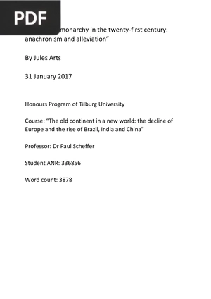 A Brazilian monarchy in the twenty-first century: anachronism and alleviation