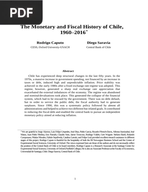 The Monetary and Fiscal History of Chile, 1960–2016