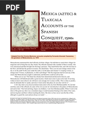 Mexica (aztec) & Tlaxcala accounts of the Spanish Conquest, 1500s