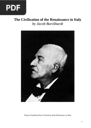 The Civilization of the Renaissance in Italy