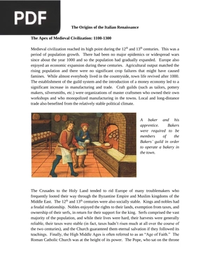 The Origins of the Italian Renaissance