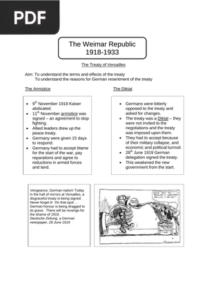 The Weimar Republic 1918-1933