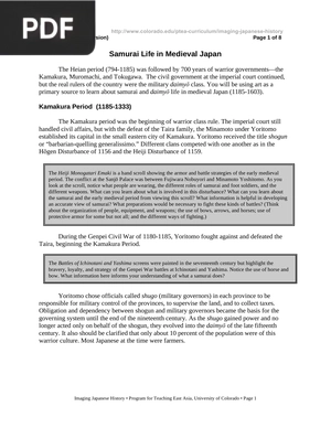 Samurai Life in Medieval Japan