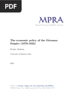 The economic policy of the Ottoman Empire (1876-1922)