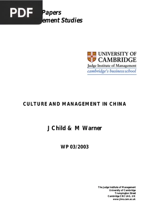 Culture and Management in China