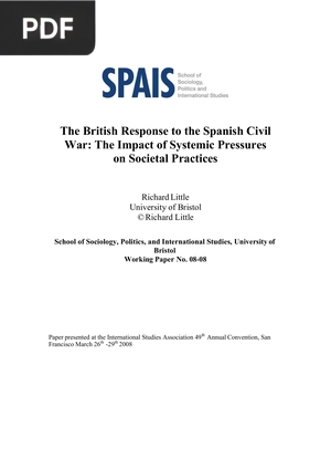 The British Response to the Spanish Civil War: The Impact of Systemic Pressures on Societal Practices