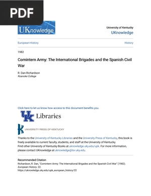 Comintern Army: The International Brigades and the Spanish Civil War