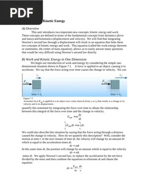 Work and Kinetic Energy