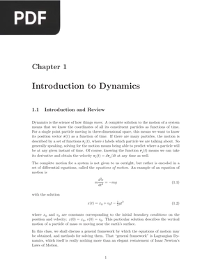 Introduction to Dynamics