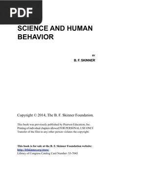 Science and Human Behavior