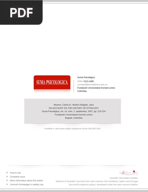 An account on the history of ethology