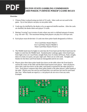 Thirteen card poker (chinese poker) game rules