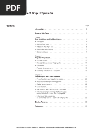 Basic Principles of Ship Propulsion