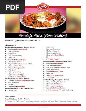 Paisa Platter - Bandeja Paisa