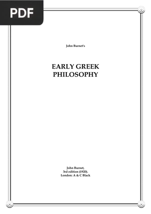 Early Greek Philosophy