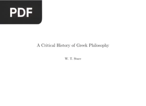 A Critical History of Greek Philosophy