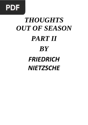 Thoughts Out of Season part II