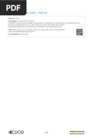 The Cold War (1945-1989)