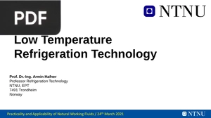 Low Temperature Refrigeration Technology (Presentation)
