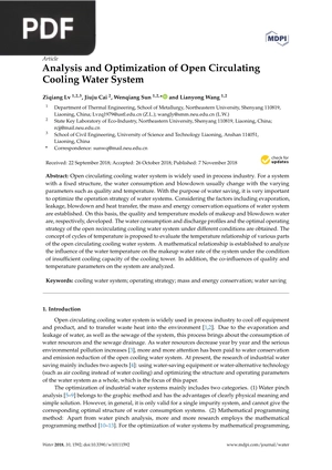Analysis and Optimization of Open Circulating Cooling Water System