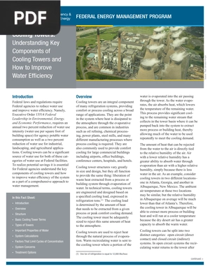 Cooling Towers - Understanding Key Components of Cooling Towers and How to Improve  Water Efficiency (Article)