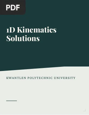 1D Kinematics Solutions