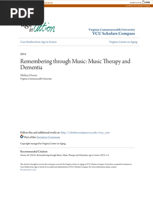 Remembering through Music: Music Therapy andDementia (Article)