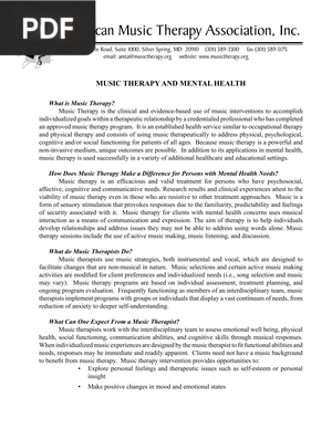 Music Therapy and Mental Health (Article)