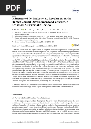 Influences of the Industry 4.0 Revolution on the Human Capital Development and Consumer Behavior