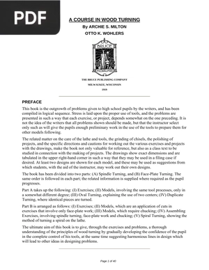 A Course in Wood Turning