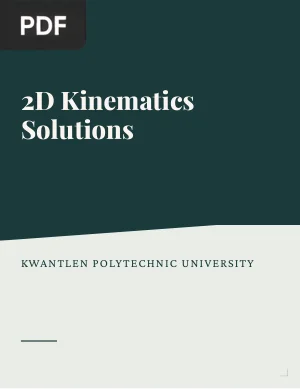2D Kinematics Solutions
