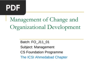 Management of Change and Organizational Development
