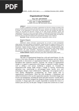 Organizational Change