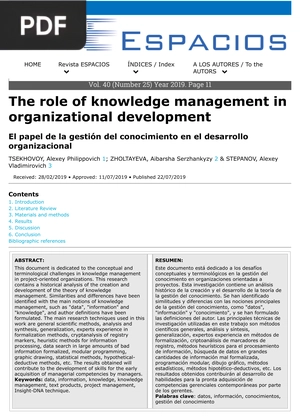 The Role of Knowledge Management in Organizational Development