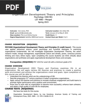 Organization Development Theory and Principle (Article)