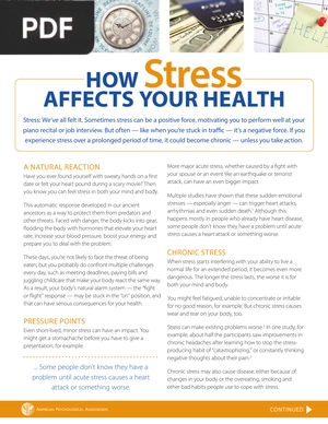 How Stress Affects Your Health (Article)