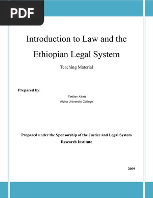 Introduction to Law and the Ethiopian Legal System