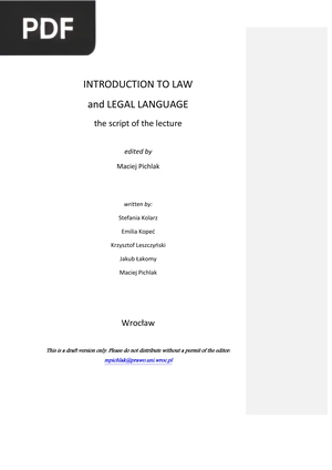 Introduction to Law and Legal Language
