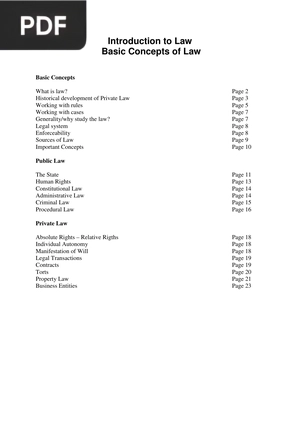 Introduction to Law. Basic Concepts of Law