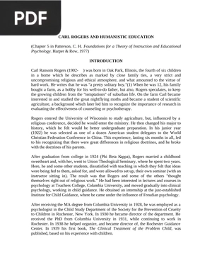 Carl Rogers and Humanistic Education