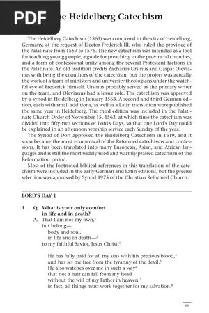 The Heidelberg Catechism