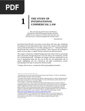The Study of International Commercial Law