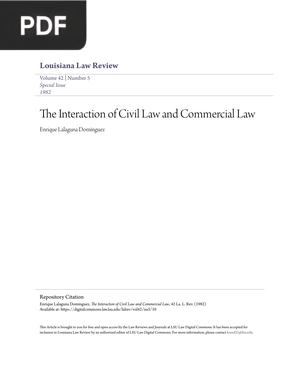 The Interaction of Civil Law and Commercial Law