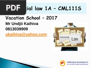 Commercial Law 1A (Presentation)