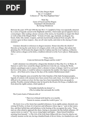 The Celtic Dragon Myth