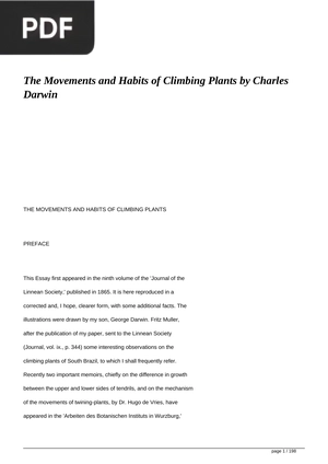 The Movements and Habits of Climbing Plants