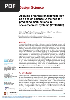 Applying organizational psychologyas a design science