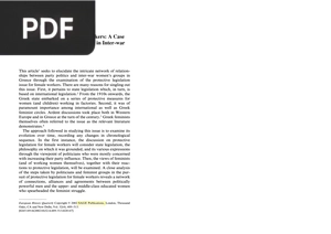 Labour Law and Women Workers: A Case Study of Protective Legislation in Inter-war Greece